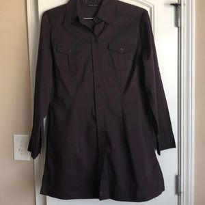 New York & Company plum button down dress